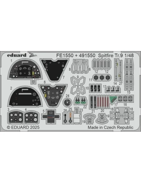 Spitfire Tr.9 for Airfix, 1/48 - Eduard Accessories BIG49466