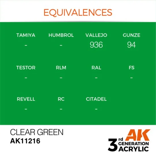 Clear Green 17ml - AK Interactive AK11216 Clear Green 17ml - AK Interactive AK11216