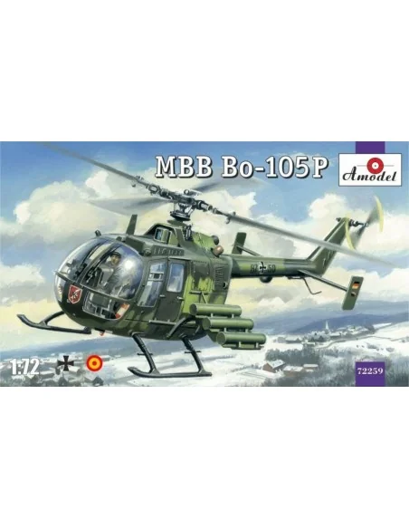 MBB Bo-105P helicopter, military version, 1/72 - Amodel AMO72259