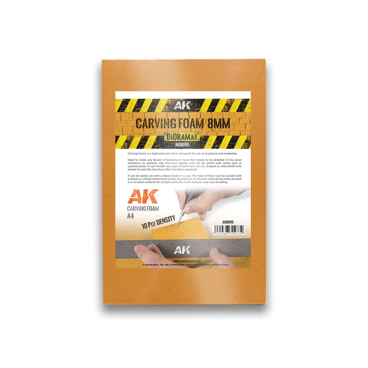 CARVING FOAM 8MM A4 SIZE (305 x 228 MM) - AK Interactive AK8095