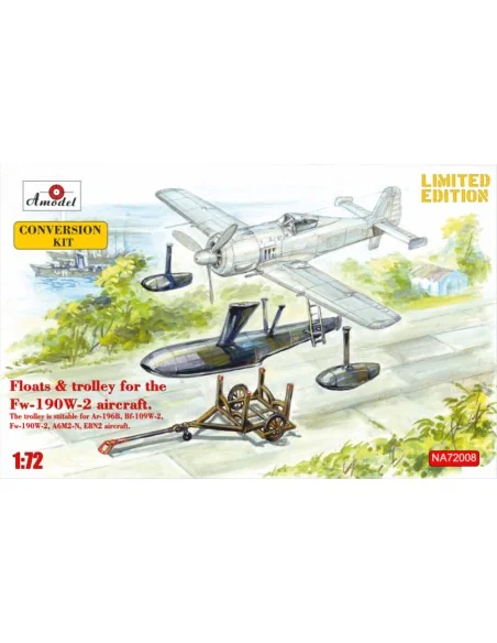 Floats & trolley for Fw-190W-2 fighter, 1/72 - Amodel AMO-NA72008