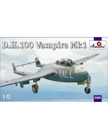 D.H.100 Vampire Mk1 RAF jet fighter, 1/72 - Amodel AMO72207