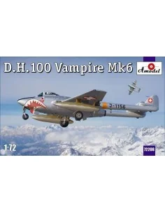 D.H.100 Vampire Mk6 RAF jet fighter, 1/72 - Amodel AMO72208