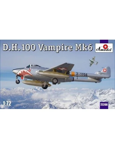 D.H.100 Vampire Mk6 RAF jet fighter, 1/72 - Amodel AMO72208