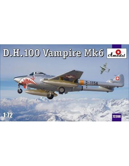 D.H.100 Vampire Mk6 RAF jet fighter, 1/72 - Amodel AMO72208