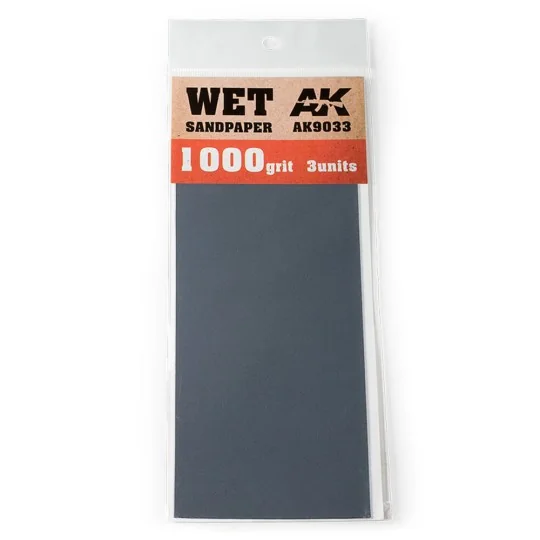 Wet Sandpaper 1000 Grit. 3 units - AK Interactive AK9033