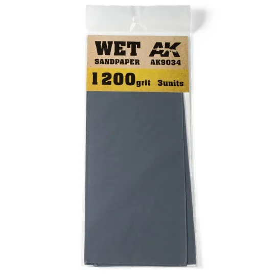 Wet Sandpaper 1200 Grit. 3 units - AK Interactive AK9034