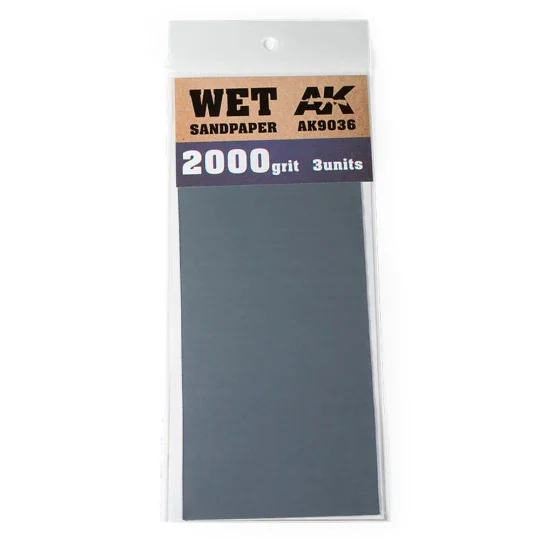 Wet Sandpaper 2000 Grit. 3 units - AK Interactive AK9036