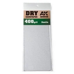 Dry Sandpaper 400 Grit. 3 units - AK Interactive AK9038