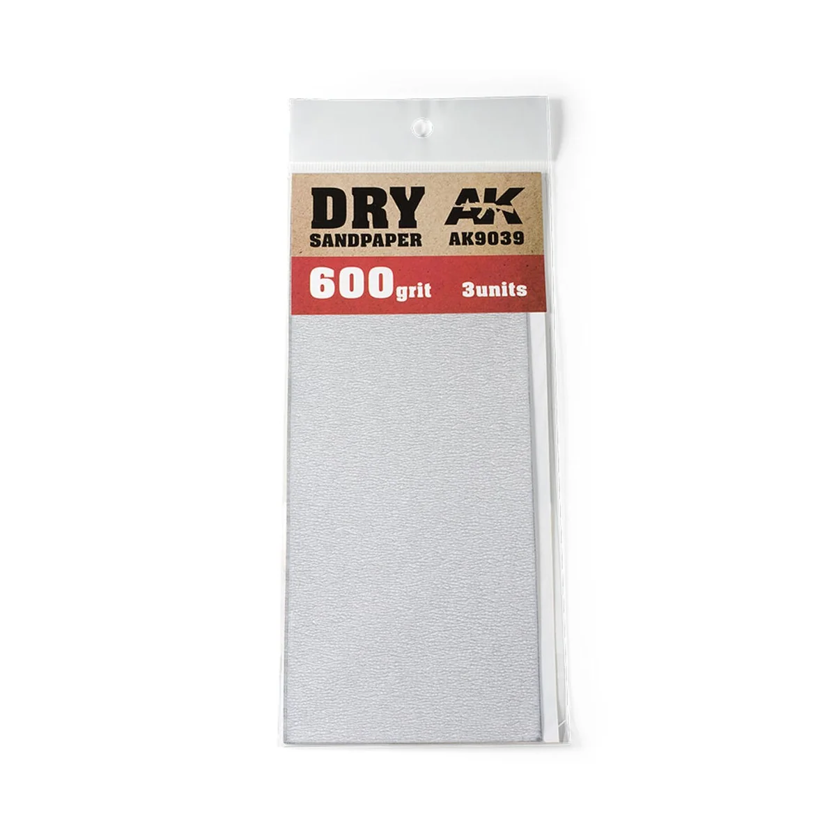 Dry Sandpaper 600 Grit. 3 units - AK Interactive AK9039