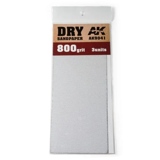 Dry Sandpaper 800 Grit. 3 units - AK Interactive AK9041
