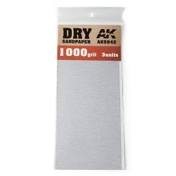 Dry Sandpaper 1000 Grit. 3 units - AK Interactive AK9042