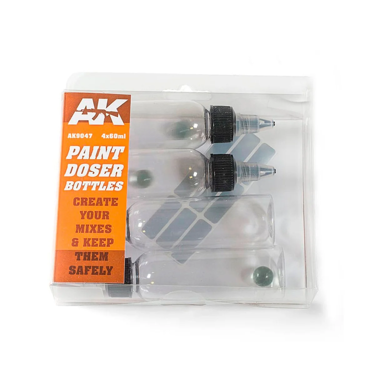 Paint Doser Bottles 4x60 ml - AK Interactive AK9047