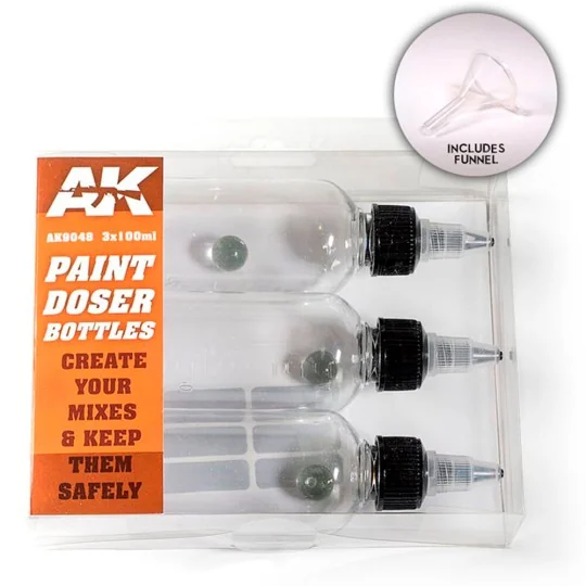Paint Doser Bottles 3x100 ml - AK Interactive AK9048