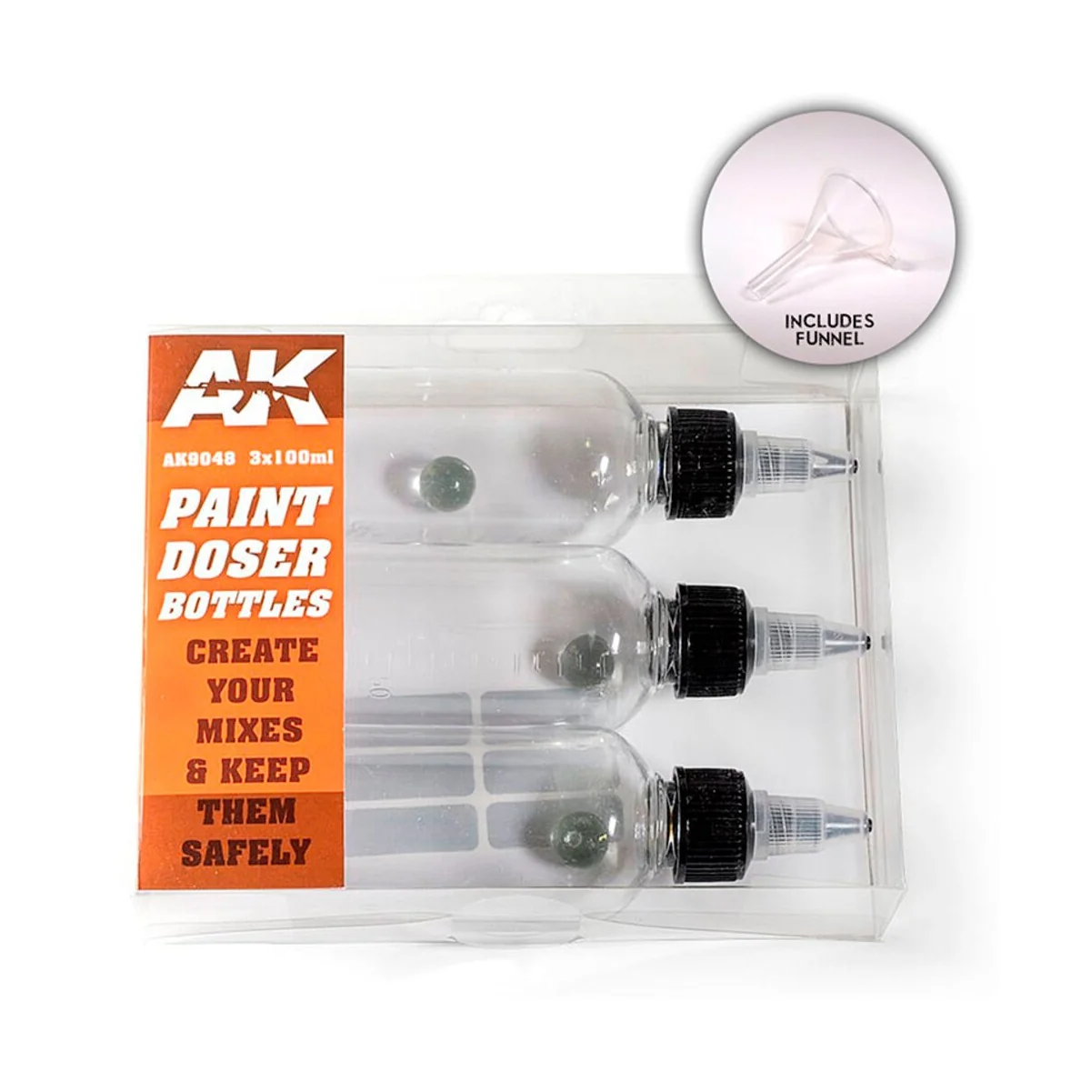 Paint Doser Bottles 3x100 ml - AK Interactive AK9048