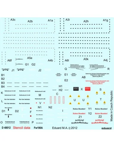 Fw 190A stencils, 1/48 - Eduard Accessories D48012