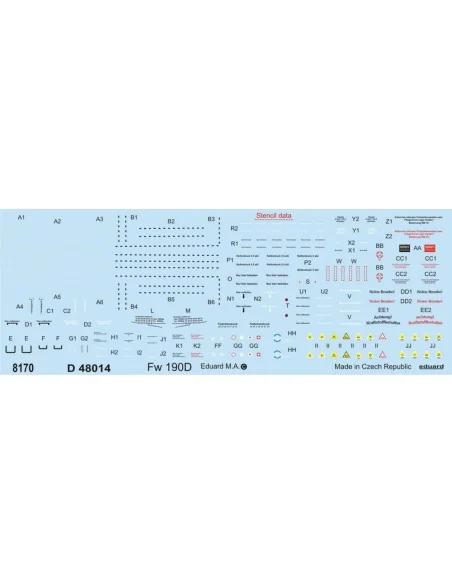 Fw 190D stencils, 1/48 - Eduard Accessories D48014