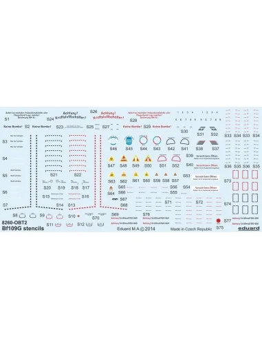 Bf 109G stencils for Eduard, 1/48 - Eduard Accessories D48025