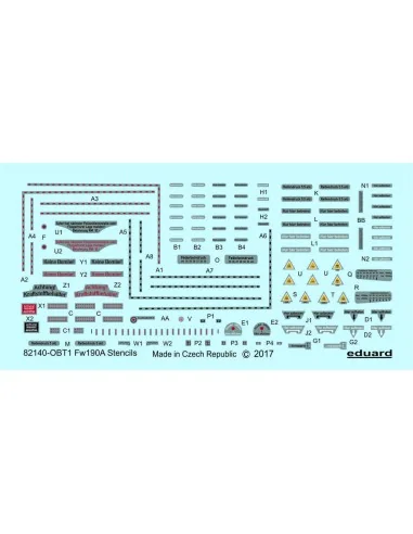 Fw 190 A stencils for Eduard, 1/48 - Eduard Accessories D48029