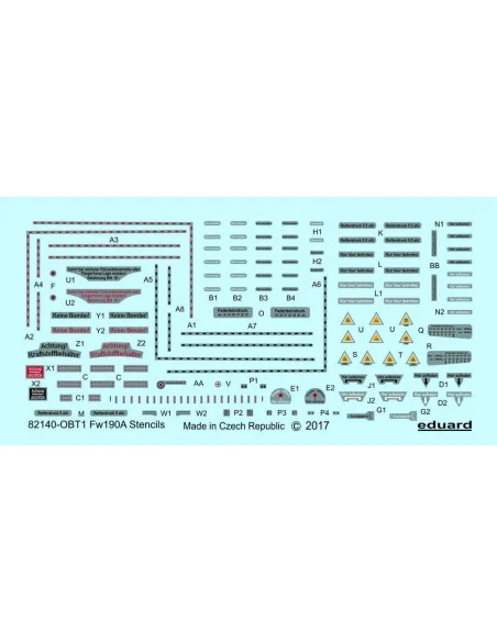 Fw 190 A stencils for Eduard, 1/48 - Eduard Accessories D48029