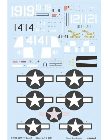 [NO_DESC] F6F-3 part 1 for Eduard, 1/48 - Eduard Accessories D48055