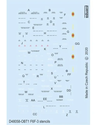 [NO_DESC] F6F-3 stencils for Eduard, 1/48 - Eduard Accessories D48058