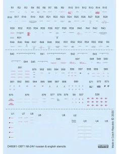 Mi-24V stencils Russian & English for Zvezda, 1/48 - Eduard Accesso...