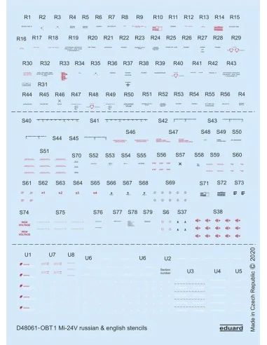 [NO_DESC] Mi-24V stencils Russian & English for Zvezda, 1/48 - Edua...