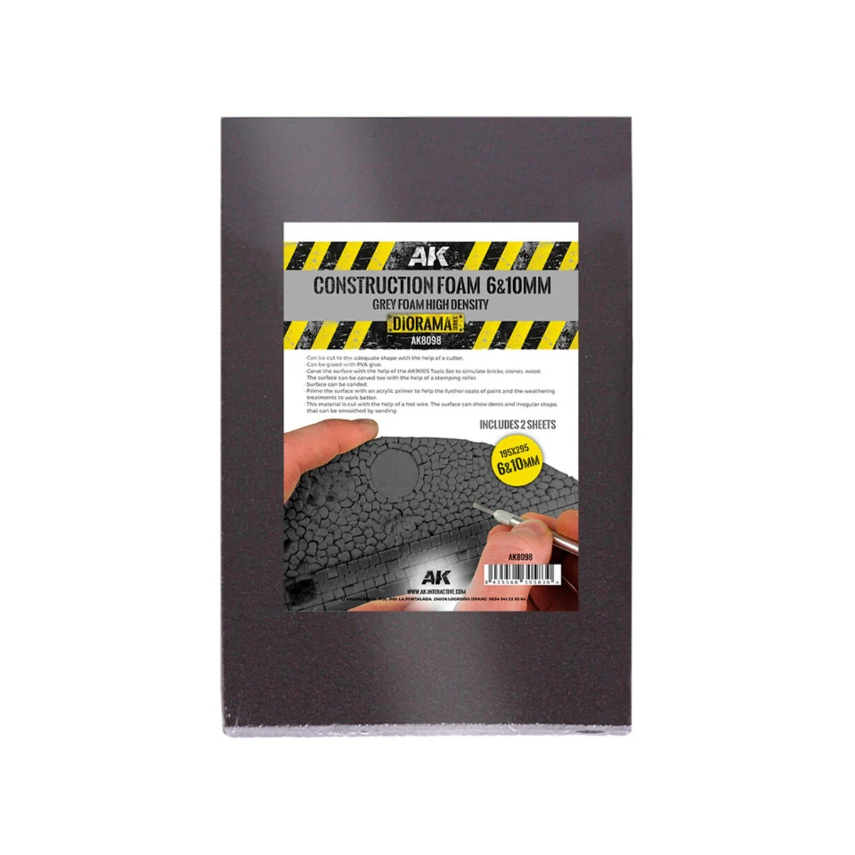 CONSTRUCTION FOAM 6&10MM - BLUE FOAM 195 x 295 MM (2 SHEETS) - AK I...