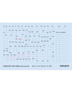 MiG-19 stencils Czech for Eduard, 1/48 - Eduard Accessories D48065