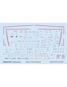P-39 stencils for Eduard, 1/48 - Eduard Accessories D48068