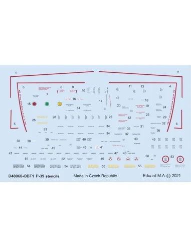 P-39 stencils for Eduard, 1/48 - Eduard Accessories D48068