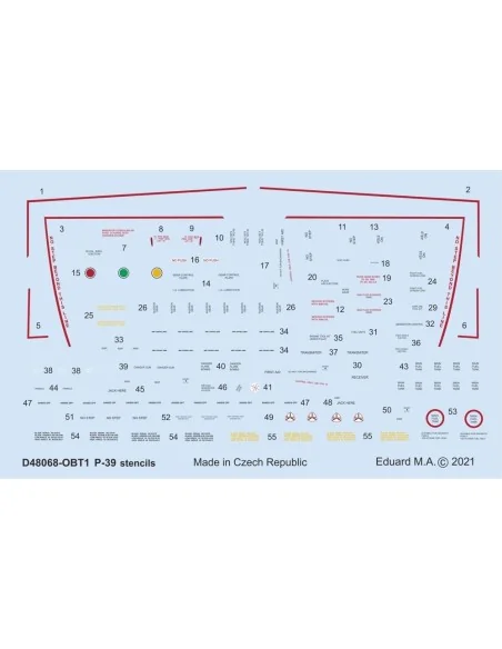 P-39 stencils for Eduard, 1/48 - Eduard Accessories D48068