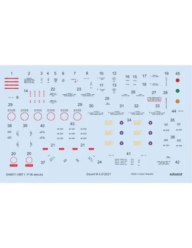 P-38 stencils 1/48 for TAMIYA/ACADEMY/HASEGAWA, 1/48 - Eduard Acces...