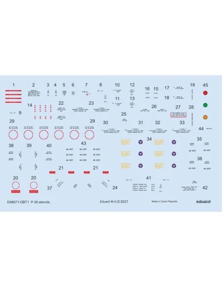 [NO_DESC] P-38 stencils 1/48 for TAMIYA/ACADEMY/HASEGAWA, 1/48 - Ed...