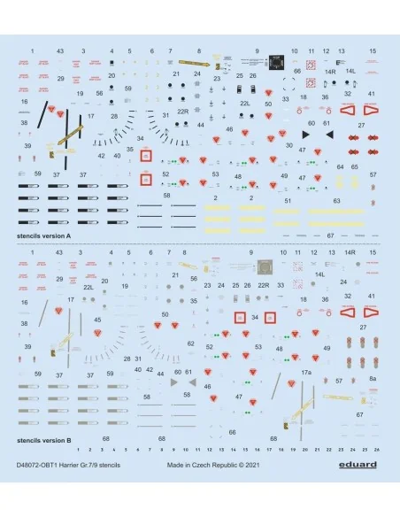 Harrier Gr.7/9 stencils 1/48 for REVELL/HASEGAWA, 1/48 - Eduard Acc...