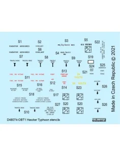 Hawker Typhoon stencils 1/48 for HASEGAWA, 1/48 - Eduard Accessorie...