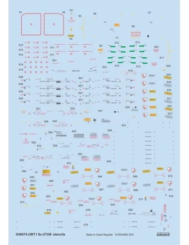 Su-27UB stencils 1/48 for ACADEMY/KITTY HAWK/GWH, 1/48 - Eduard Acc...