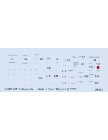 P-40N stencils 1/48 for HASEGAWA, 1/48 - Eduard Accessories D48076