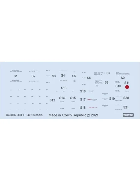 [NO_DESC] P-40N stencils 1/48 for HASEGAWA, 1/48 - Eduard Accessori...