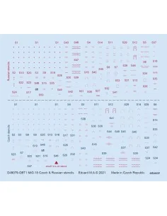 MiG-15 Czech & Russian stencils 1/48 for BRONCO, 1/48 - Eduard Acce...