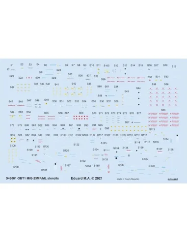 MiG-23MF/ML stencils 1/48 for TRUMPETER, 1/48 - Eduard Accessories ...