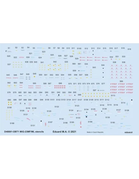 MiG-23MF/ML stencils 1/48 for TRUMPETER, 1/48 - Eduard Accessories ...