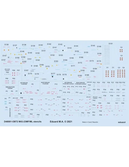 MiG-23MF/ML stencils 1/48 for TRUMPETER, 1/48 - Eduard Accessories ...