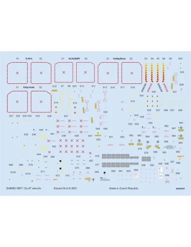 Su-27 stencils 1/48 for ACADEMY/KITTY HAWK/HOBBY BOSS/GWH, 1/48 - E...