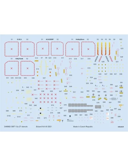 Su-27 stencils 1/48 for ACADEMY/KITTY HAWK/HOBBY BOSS/GWH, 1/48 - E...