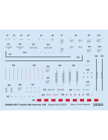 [NO_DESC] Spitfire Mk.V stencils 1/48 for EDUARD, 1/48 - Eduard Acc...