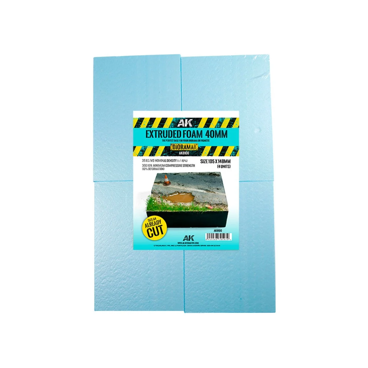 EXTRUDED FOAM 30 MM A4 SIZE ALREADY CUT (4 UNITS) - AK Interactive ...