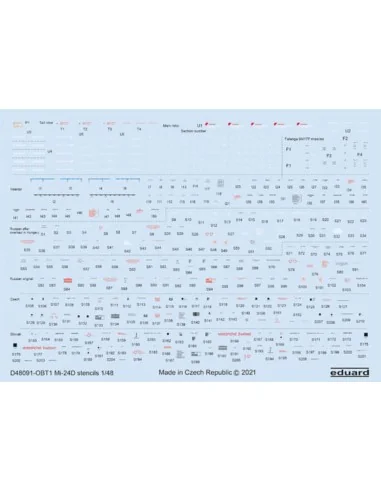 Mi-24D stencils for ZVEZDA, 1/48 - Eduard Accessories D48091