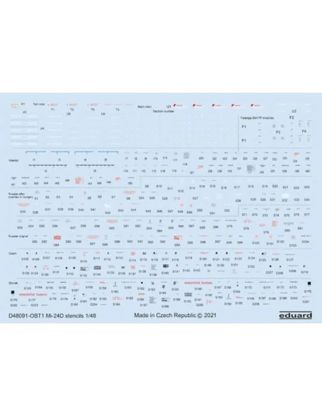 Mi-24D stencils for ZVEZDA, 1/48 - Eduard Accessories D48091